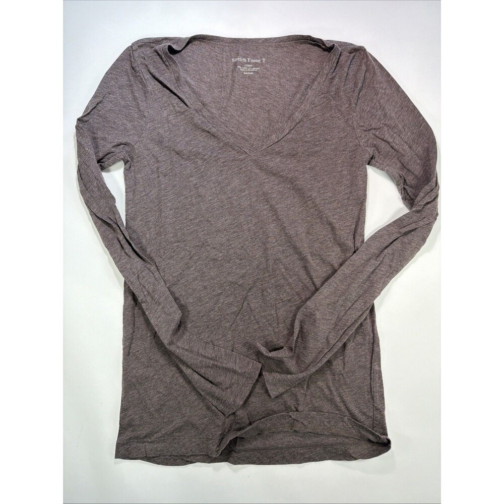 JCrew Women’s Long Sleeve Brown Tissue Tee Size Medium
